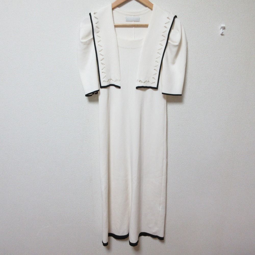 美品 23SS CELFORD セルフォード セーラーカラーニットワンピース 五分  