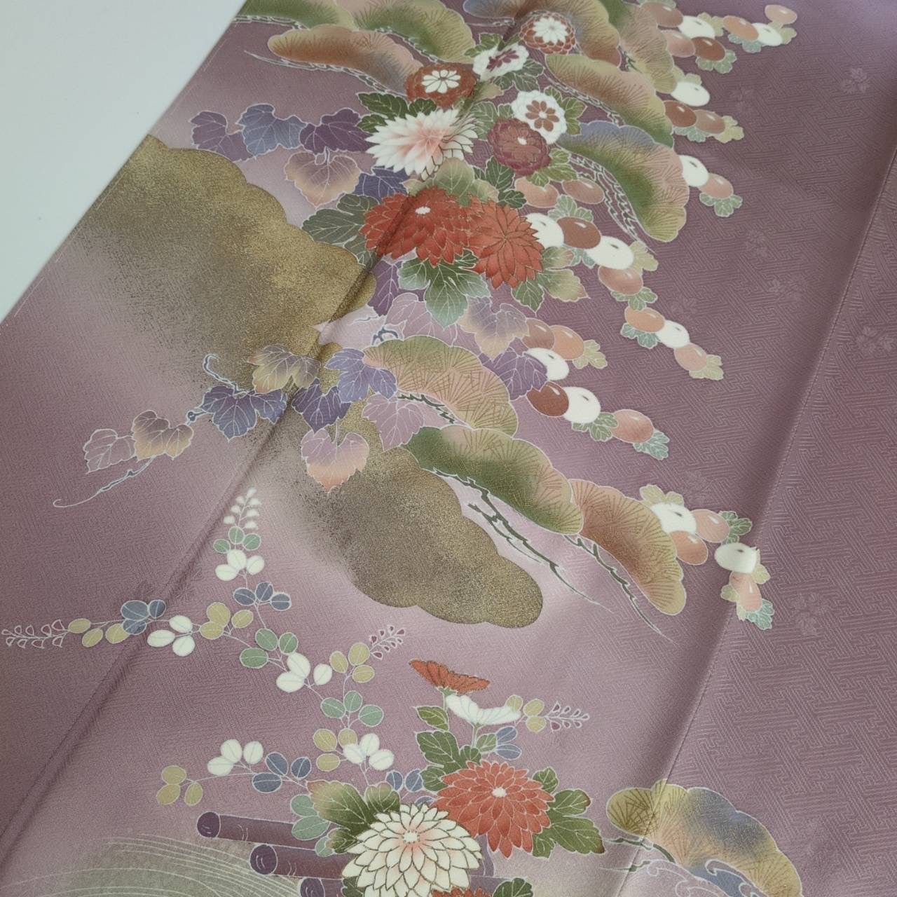 付下げ 友禅 裄67.5 上品な染め 紋無し 訪問着 正絹 着物 MK-2342