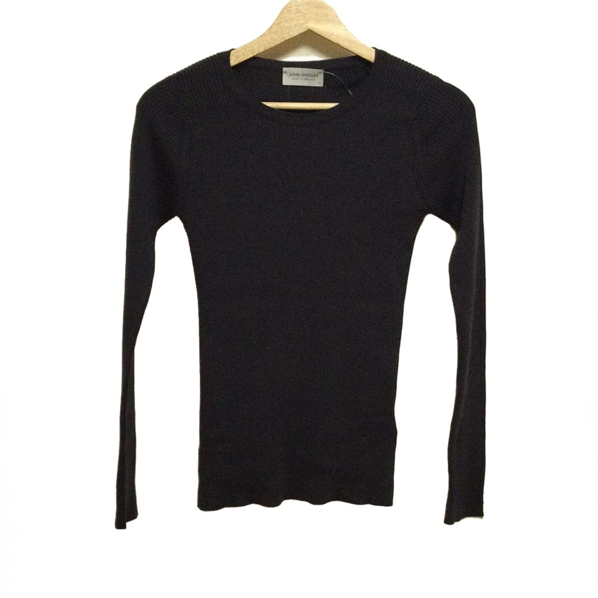 JOHN SMEDLEY ジョンスメドレー 長袖セーター サイズS レディース ダークグレー クルーネック