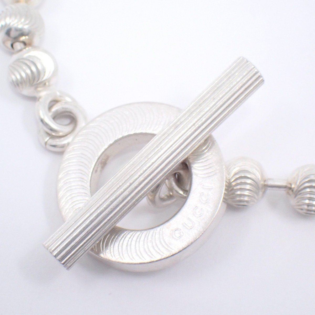 GUCCI グッチ トグル ボールチェーン チョーカー ブレスレット シルバー925 ウェーブ 彫り込み模様