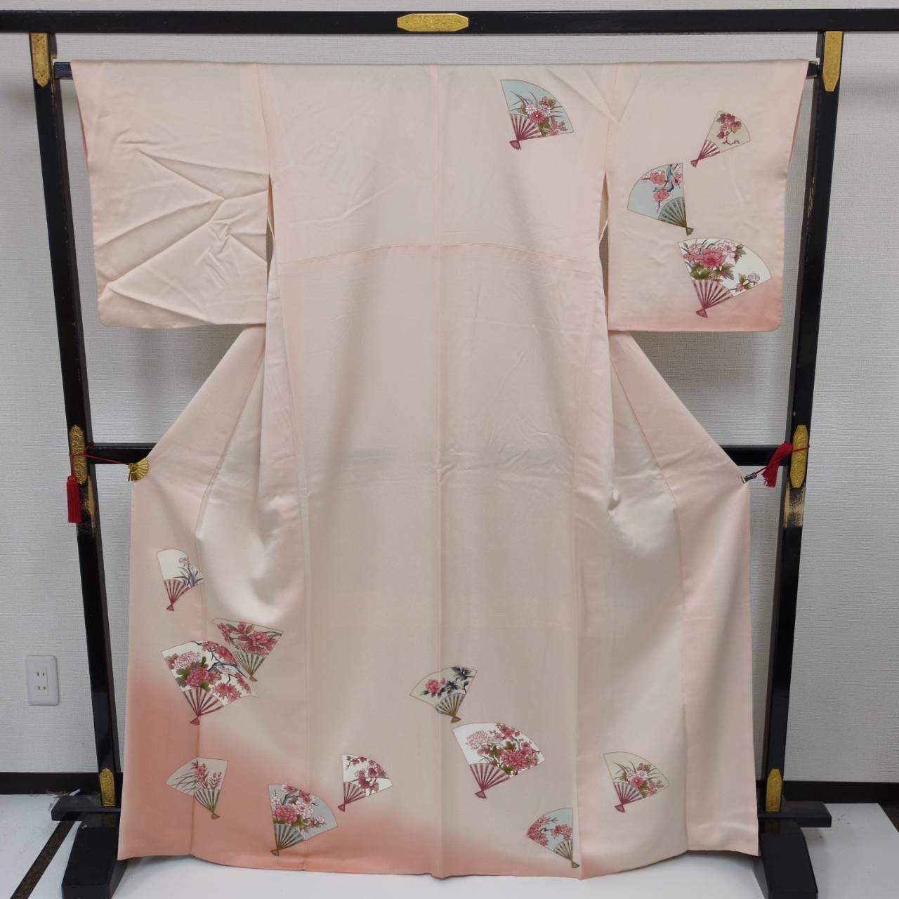 付下げ 扇に花柄 裄65 紋無し 訪問着 正絹 着物 MK-2343 - メルカリ