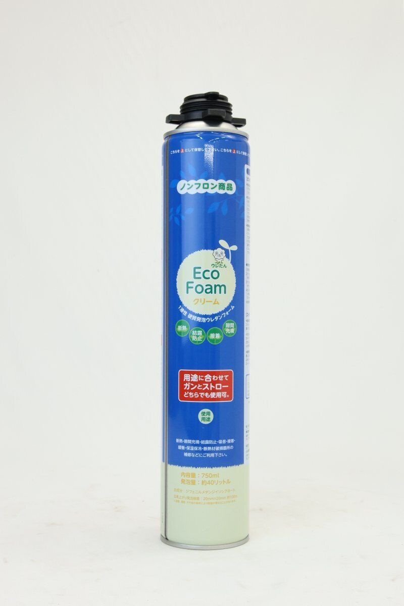 一液性 硬質発泡ウレタンフォーム エコフォーム クリーム色 750 ml 12本入 配送不可 併 KG