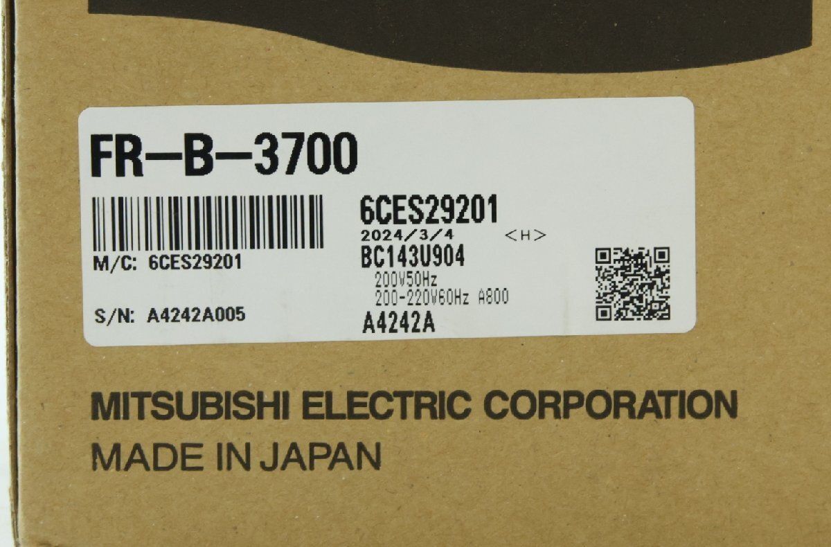  三菱 インバータ FR-B-3700 3.7 kW AC 200 V 製 配送不可 併 M その他 内装