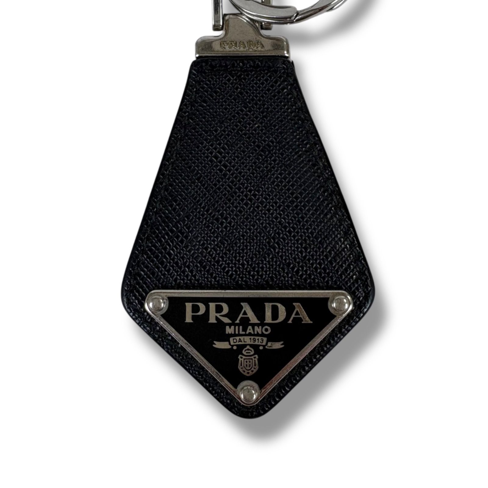 プラダ PRADA サフィアーノレザー キーチェーン トライアングルロゴ