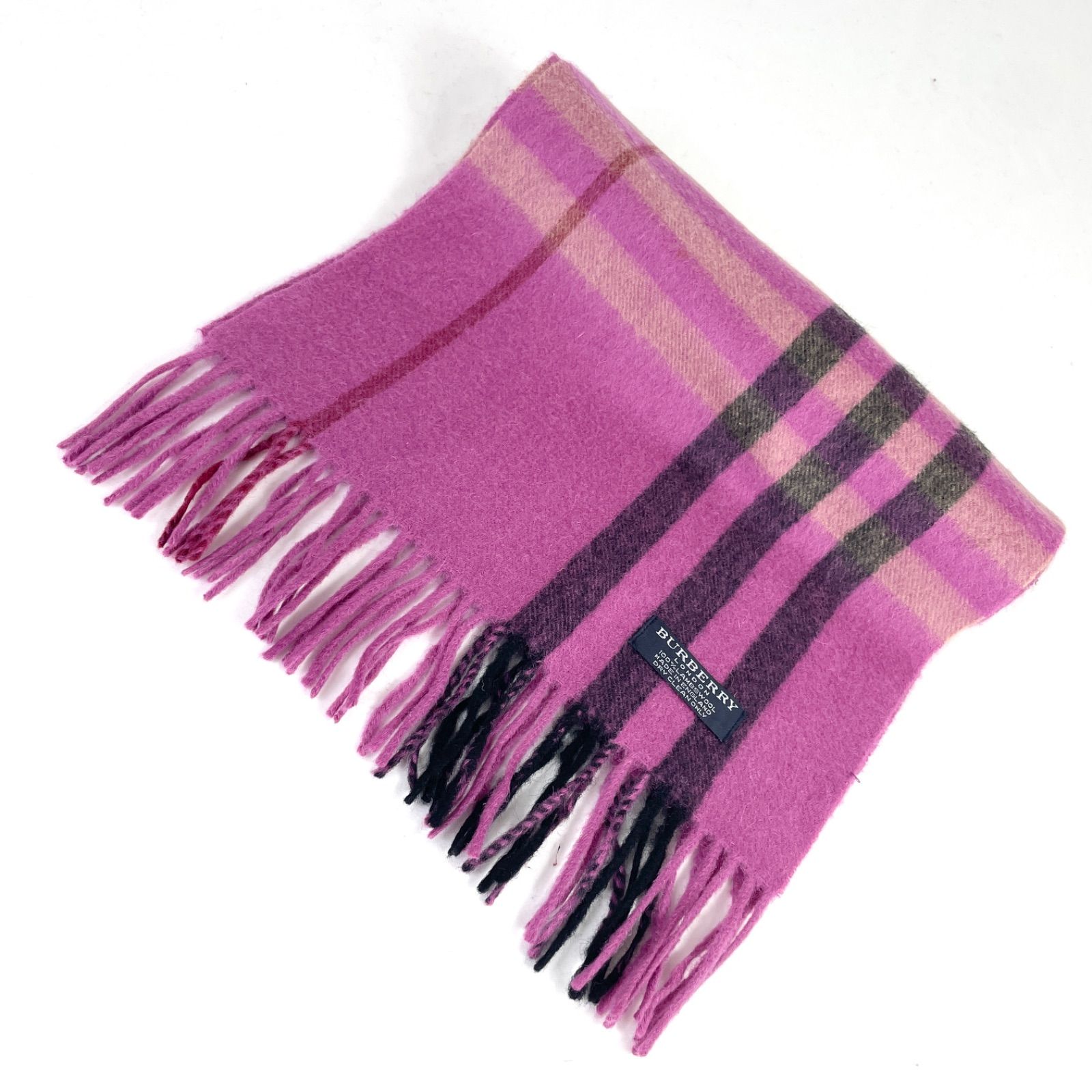 t2112 バーバリー ロンドン マフラー チェック ウール100