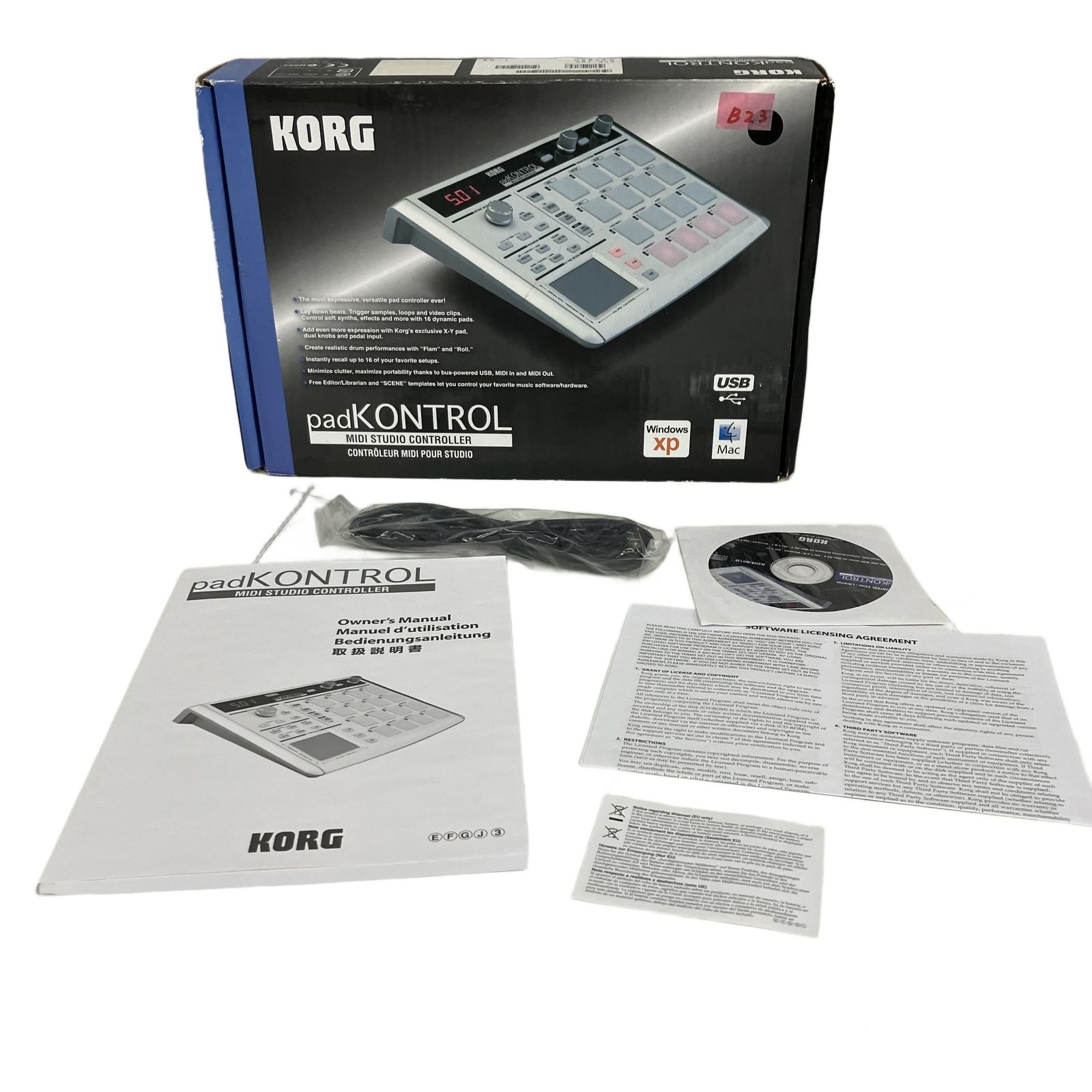 KORG padKONTROL KPC-1 MIDIコントローラー USB/MIDI接続 打楽器 楽器