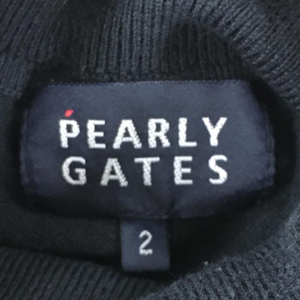 パーリーゲイツ タートルネックセーター 黒 ニット コットン混