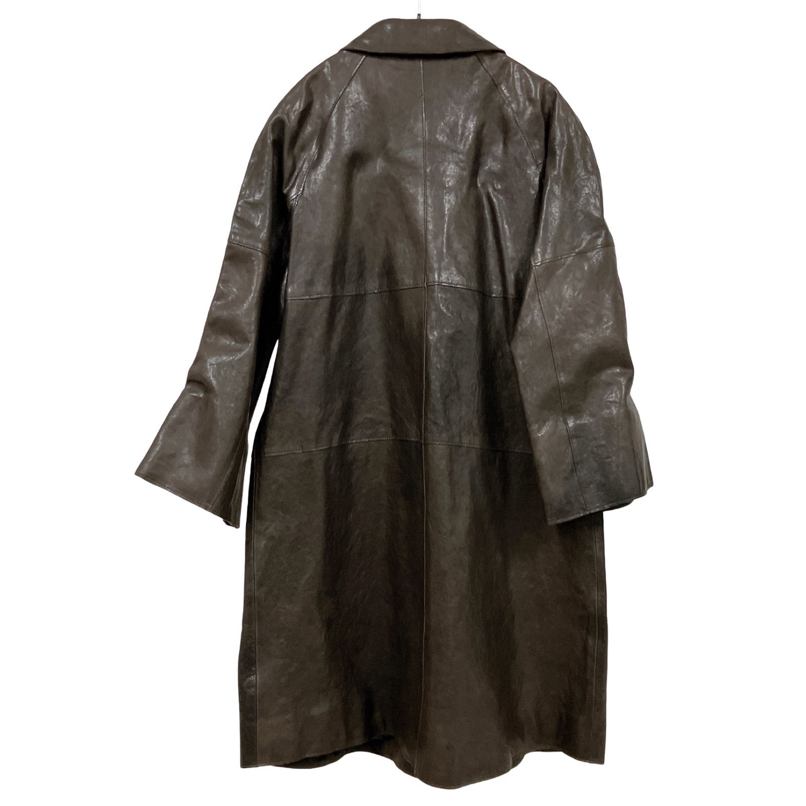 OG 30 DAMA collection ダーマ レザーコート ダークブラウン 羊革 レディース サイズ13号