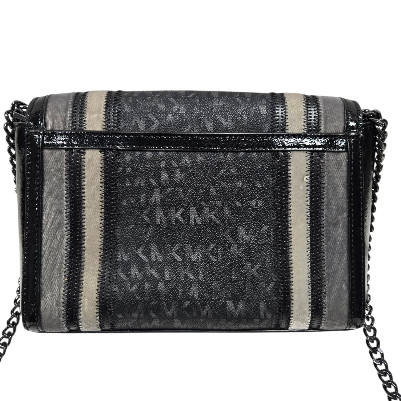 ◆MICHAEL KORS マイケルコース ショルダーバッグ パッチワーク レディース チェーンバッグ ブラック系 ベロア 中古品 Q102807NL ◇MICHAEL KORS マイケルコース ショルダーバッグ パッチワーク
