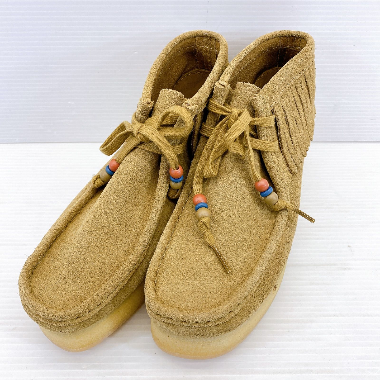 Clarks クラークス ワラビー スエード モカシン シューズ フリンジ UK 6 24 5 cm 11826