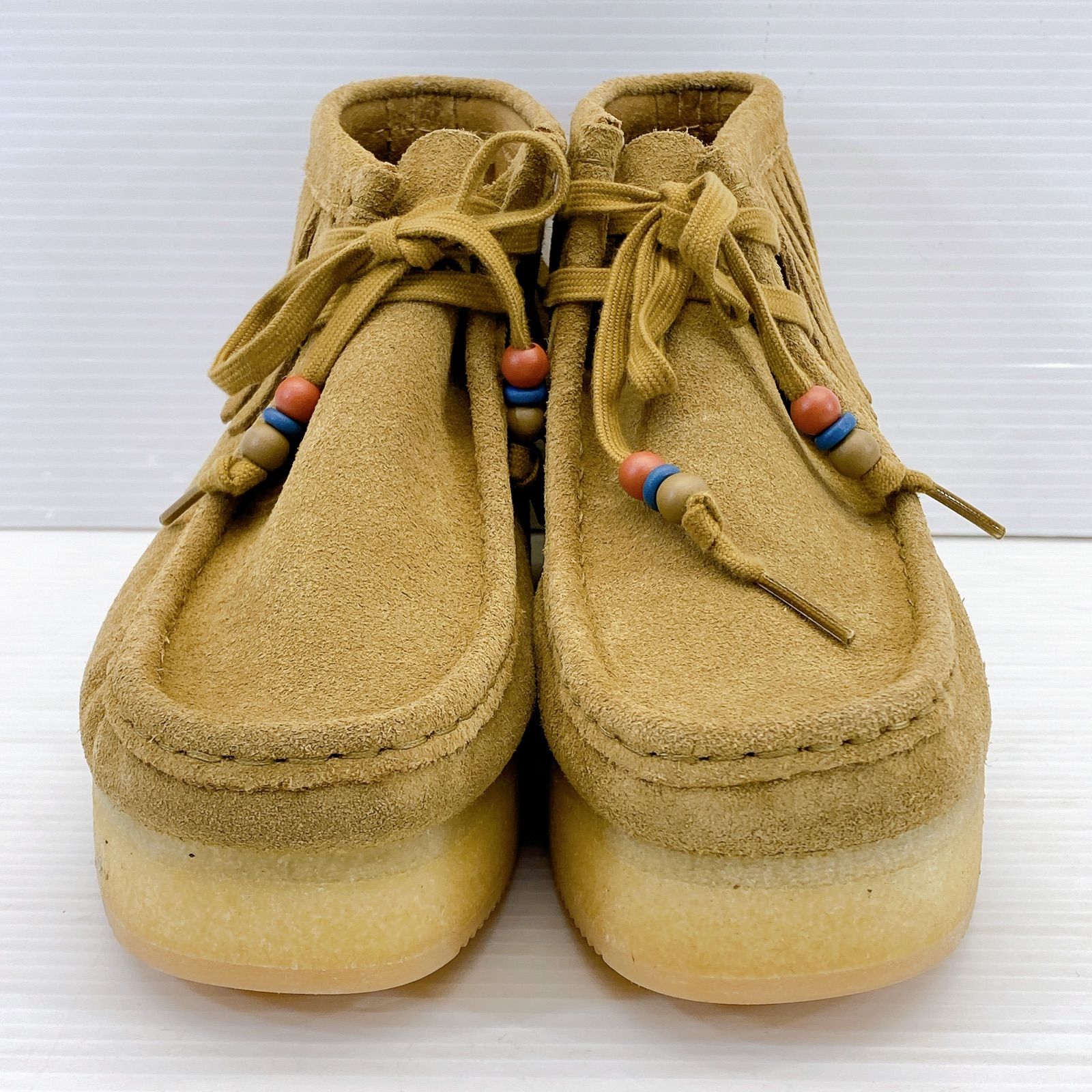 Clarks クラークス ワラビー スエード モカシン シューズ フリンジ UK 6 24.5 cm 11826