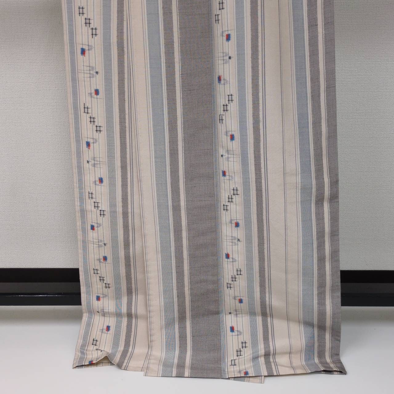 紬 単衣 琉球絣 縞模様 裄68 真綿 正絹 着物 MK-2344 - メルカリ