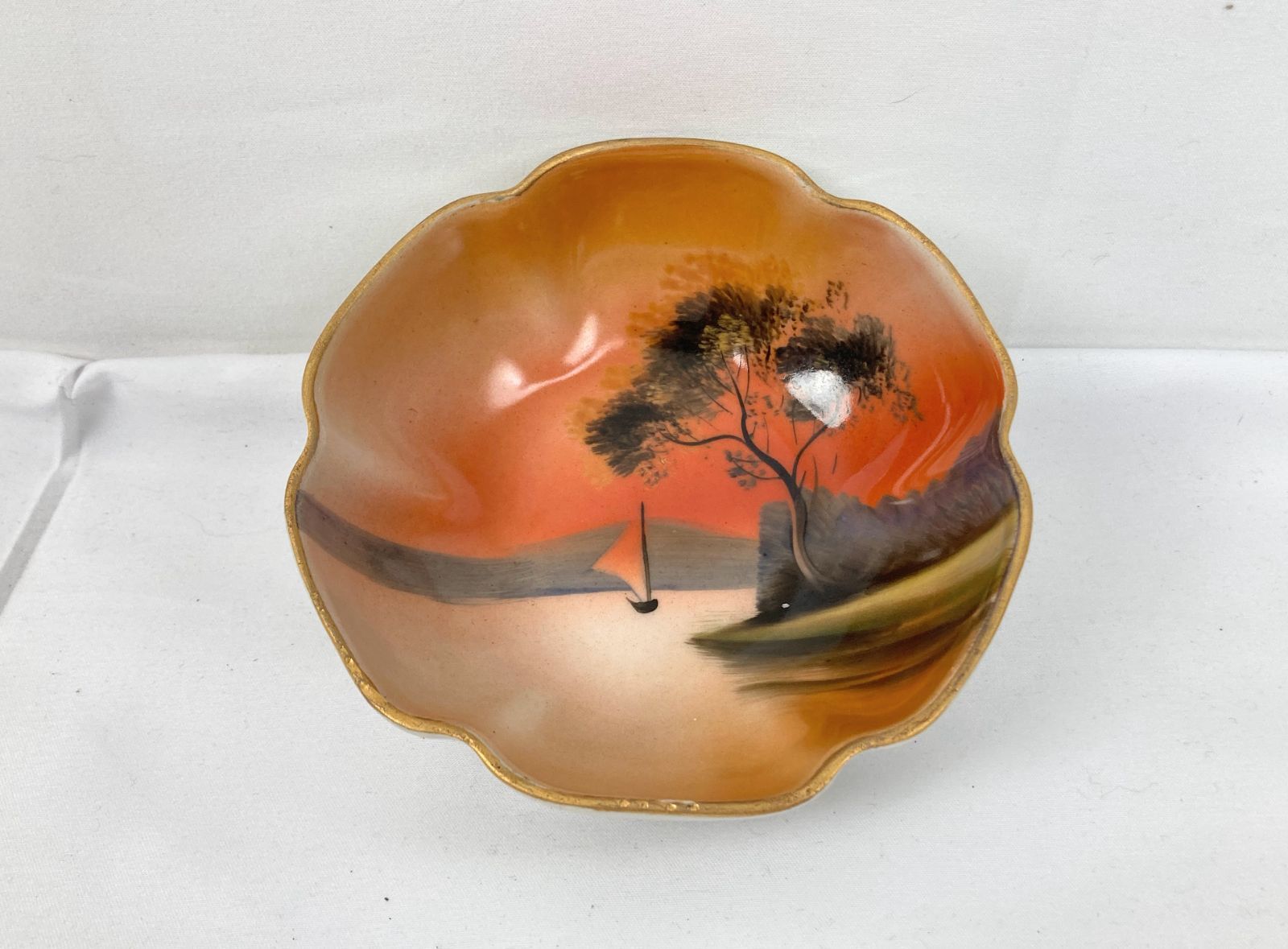 オールドノリタケ 風景画 ボウル 夕焼け アンティーク - メルカリ