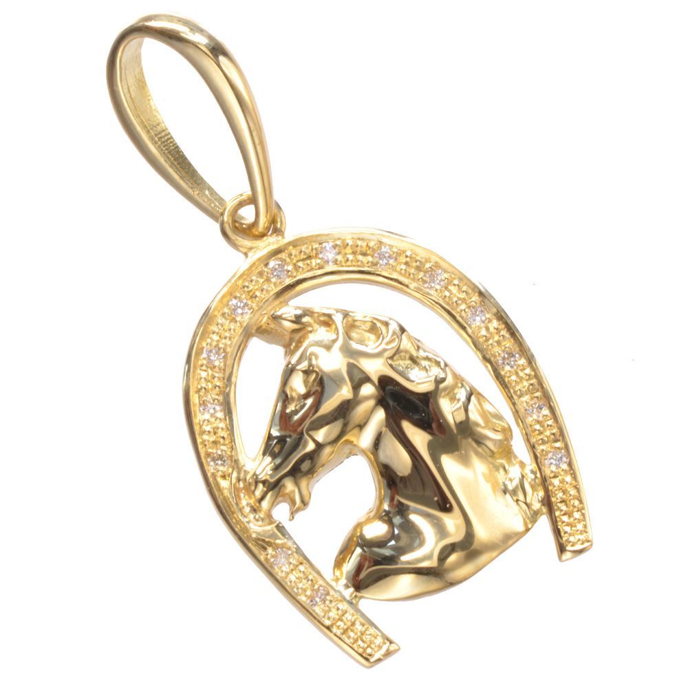 ペンダントトップ メンズ 18金 K 18 ダイヤモンド 馬 ホース 馬蹄 ホースシュー ペンダントヘッド ネックレストップ イエローゴールド 男性用 刻印入り 鑑別書付き シンプル プレゼント ギフト マート Shops店