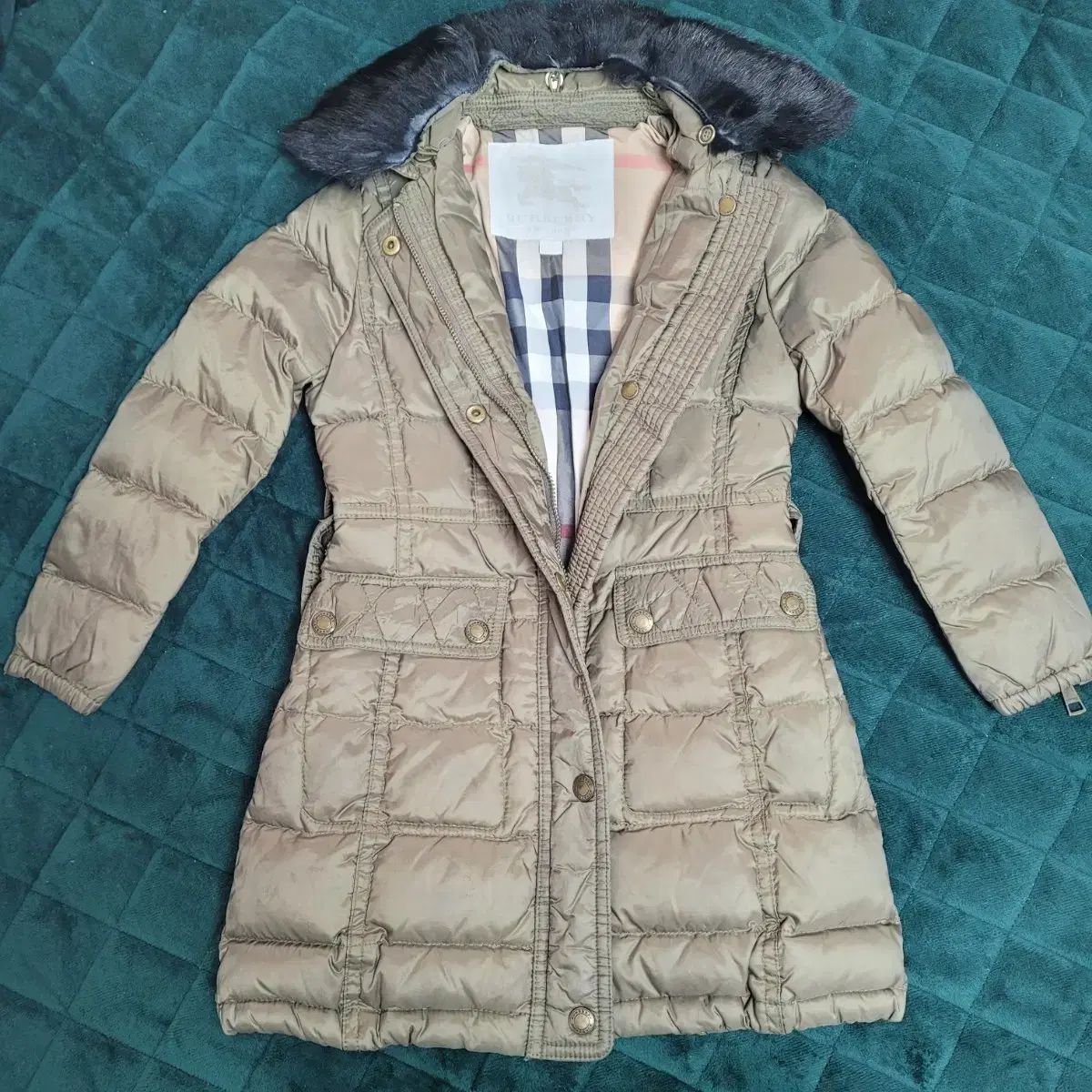 バーバリー キッズ ダウン コート ブラウン