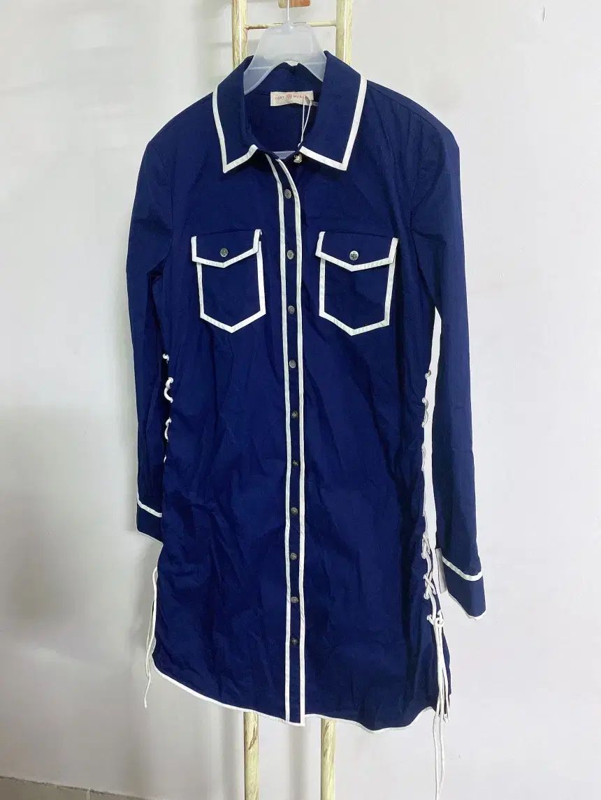 モンヴィンテージ サイズ4 トリーバーチ レディース パール ジーン バレエコア シャツ型 長袖 ONE PIECE