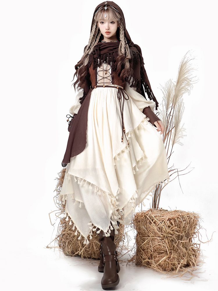 ゴシック風ロリータ コスプレ衣装 ゴスロリ lolitaドレスセット ドレス タンクトップ クローク 感 舞台衣装 イベント向け 普段着