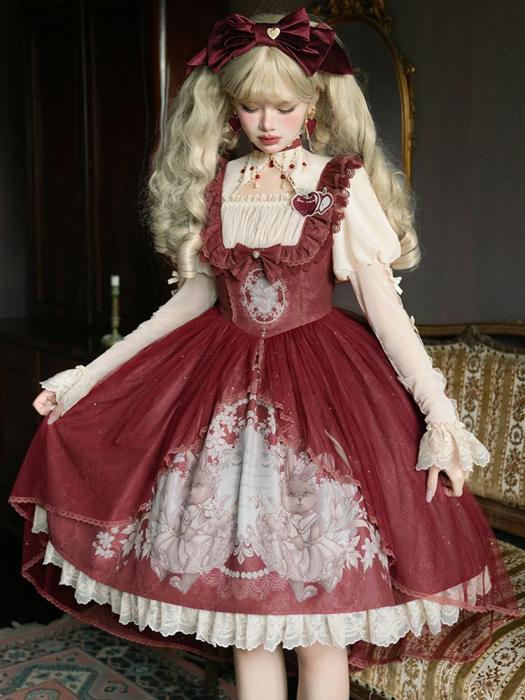 ロリータドレス lolitaドレス ブラウス ワンピース 少女風 レース＆リボン装飾 コスプレ普段着