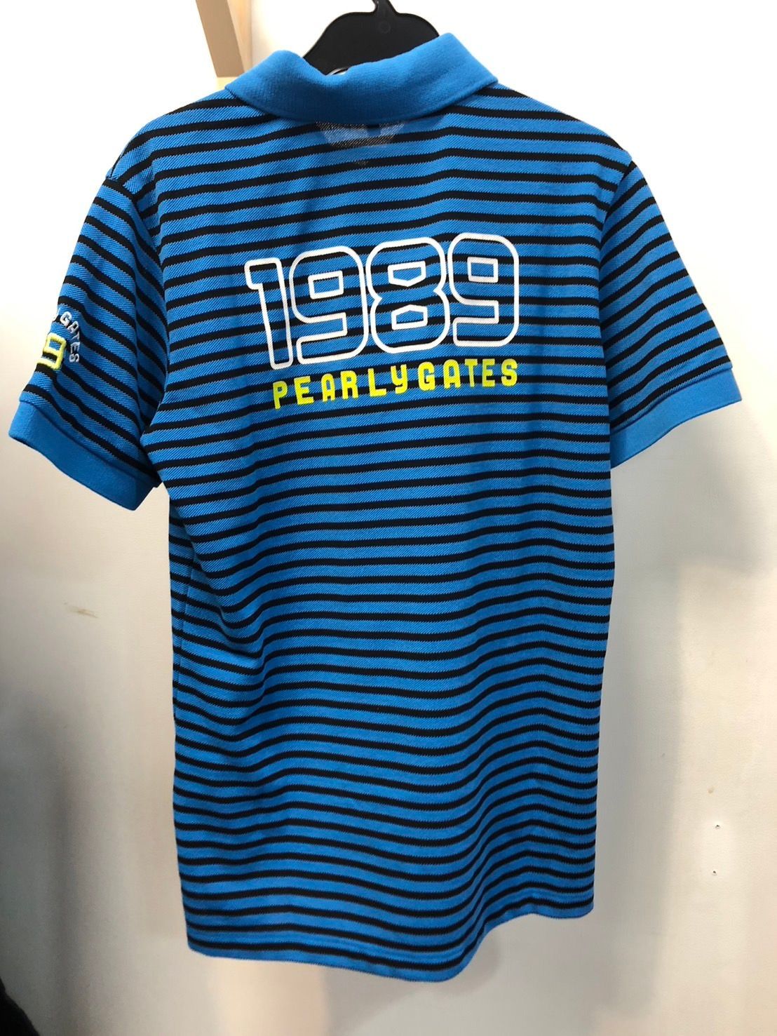 ◇PEARLY GATES パーリーゲイツ ポロシャツ ボーダー 青 サイズ3 053