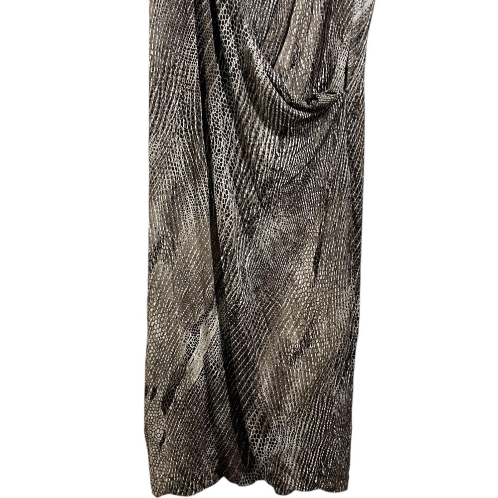 美品 Max Mara マックスマーラ 総柄 半袖 ひざ丈 タイト ドレープ  