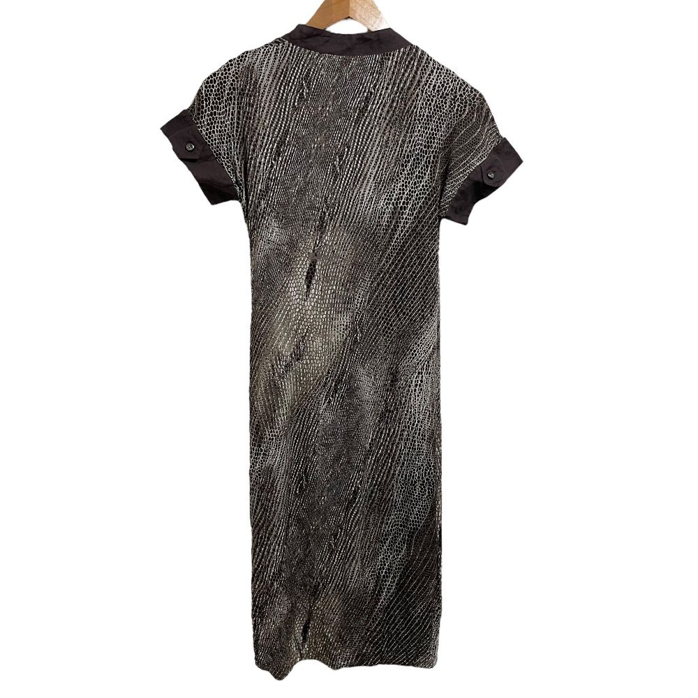 美品 Max Mara マックスマーラ 総柄 半袖 ひざ丈 タイト ドレープ  