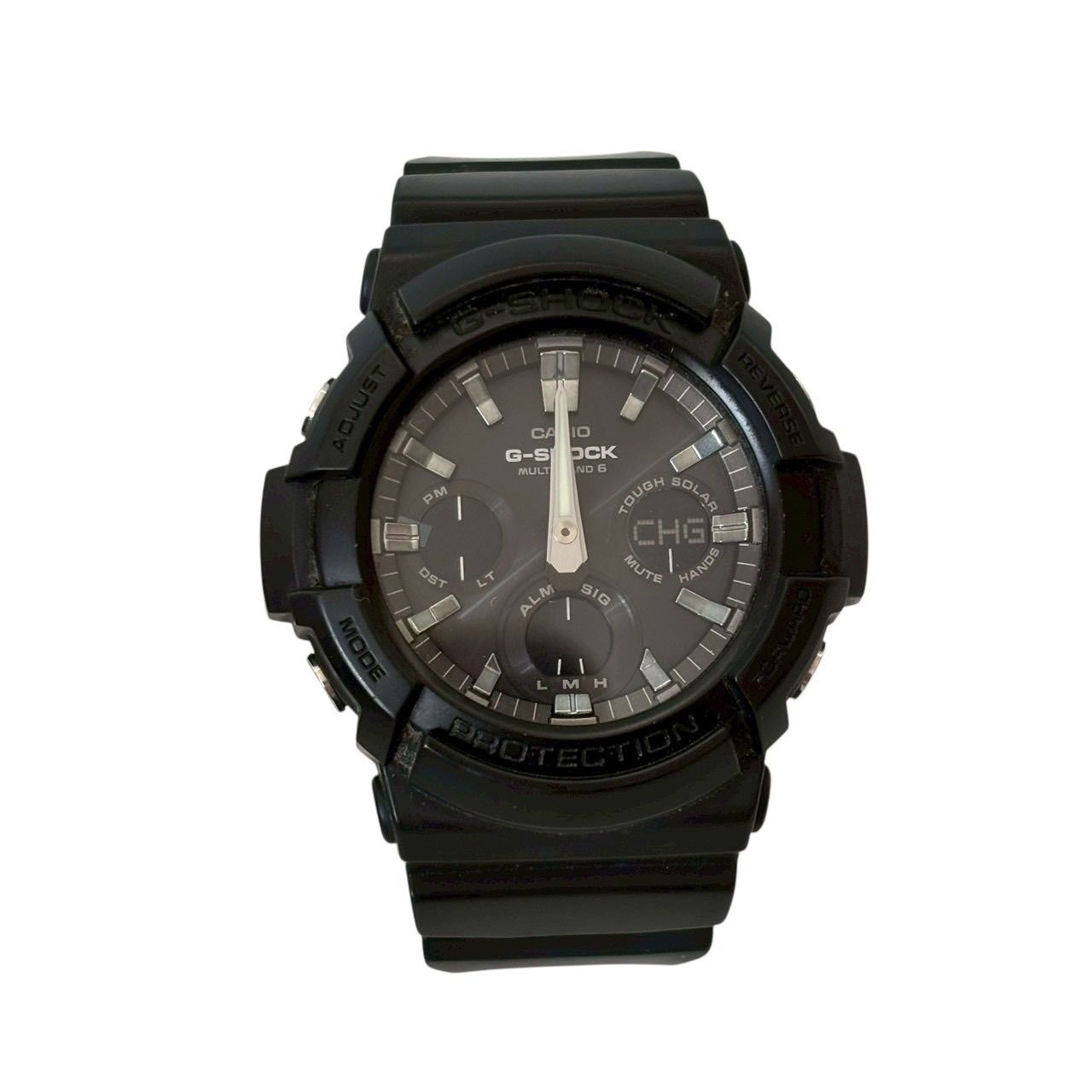 稼働品 CASIO カシオ G-SHOCK ジーショック GAS-100 B 腕時計 時計 デジアナ タフソーラー ラバー ブラック