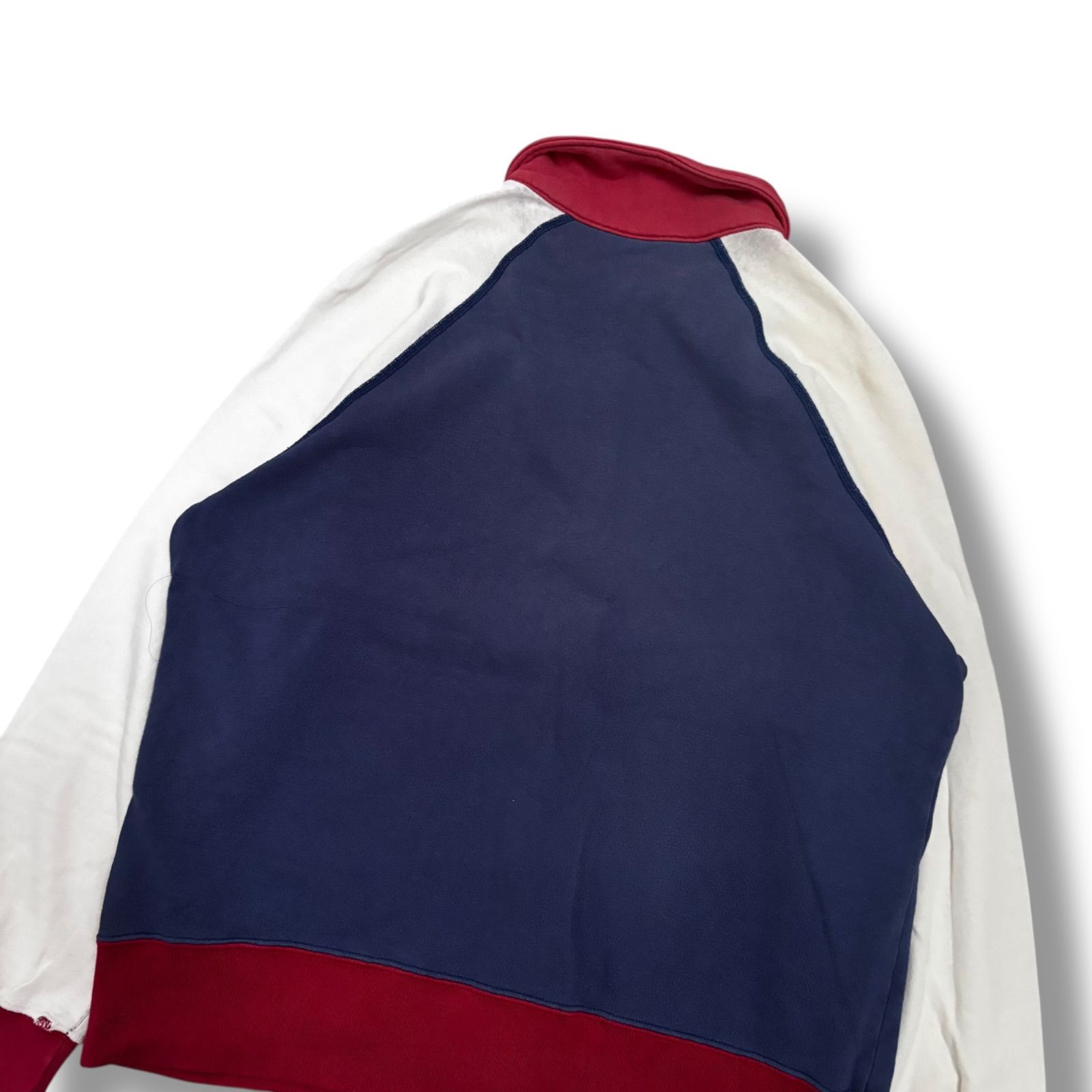  GLAMOUR 90 s ラグラン ジップアップ 襟付きスウェット パーカー トップス