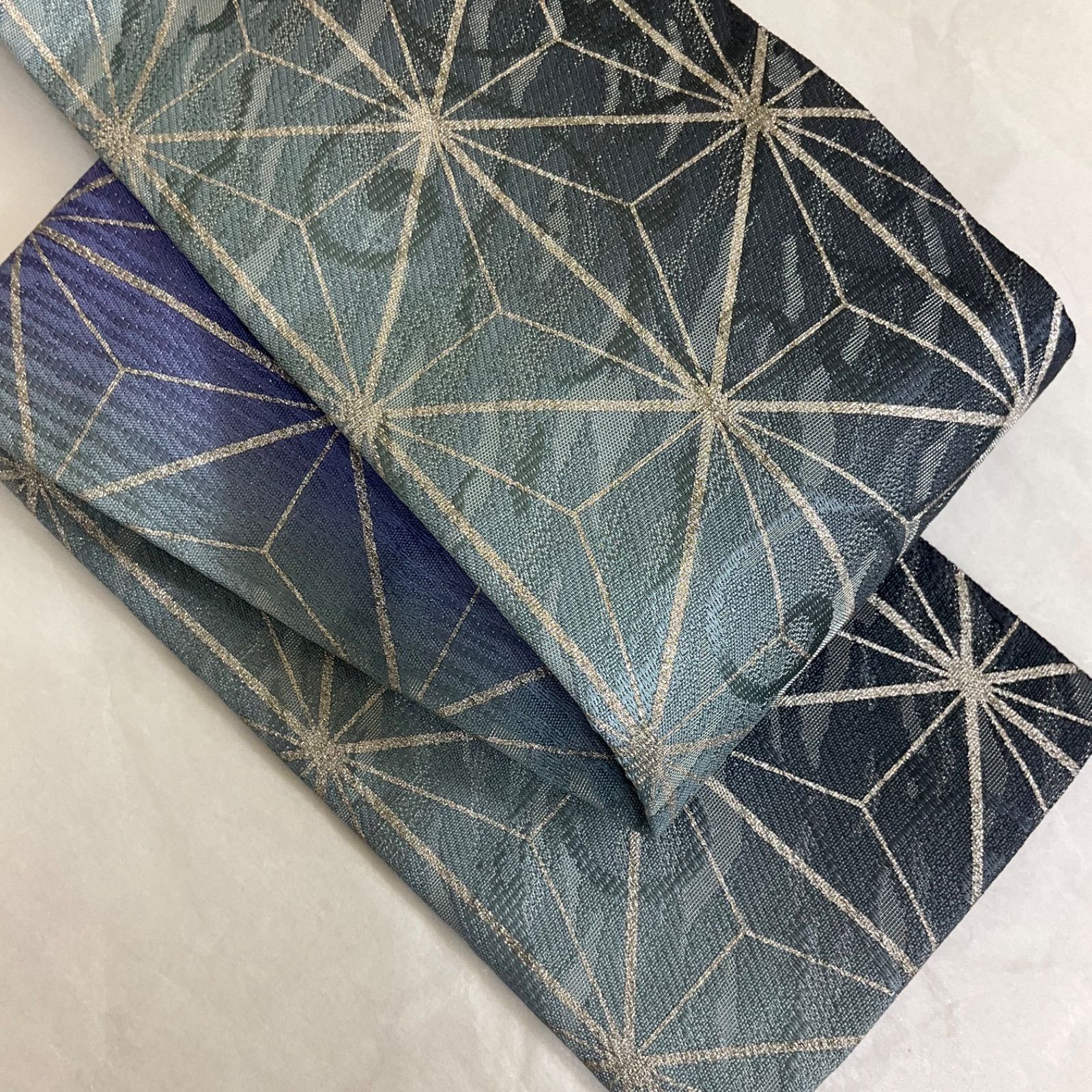 kimono one⬛男前屋⬛️厳選⬛️お誂え品⬛️最 西陣織正絹⬛️角帯⬛️リバーシブル⬛️長さ381 cm⬛男着物男羽織男襦袢男袴角帯男帯