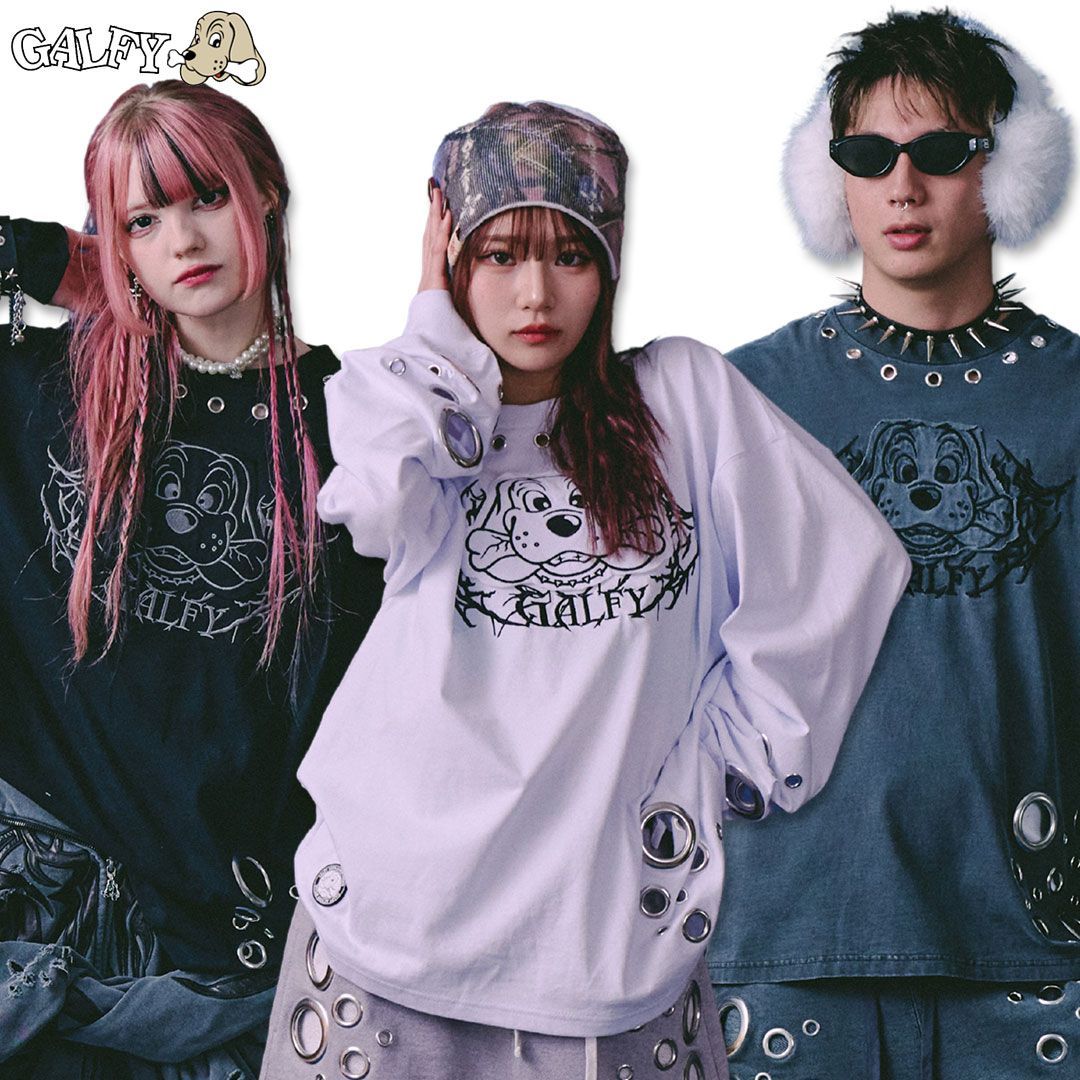 ガルフィー GALFY 穴あきPUNCHロンTee 161025 #10 WHITE #20 BLACK #21