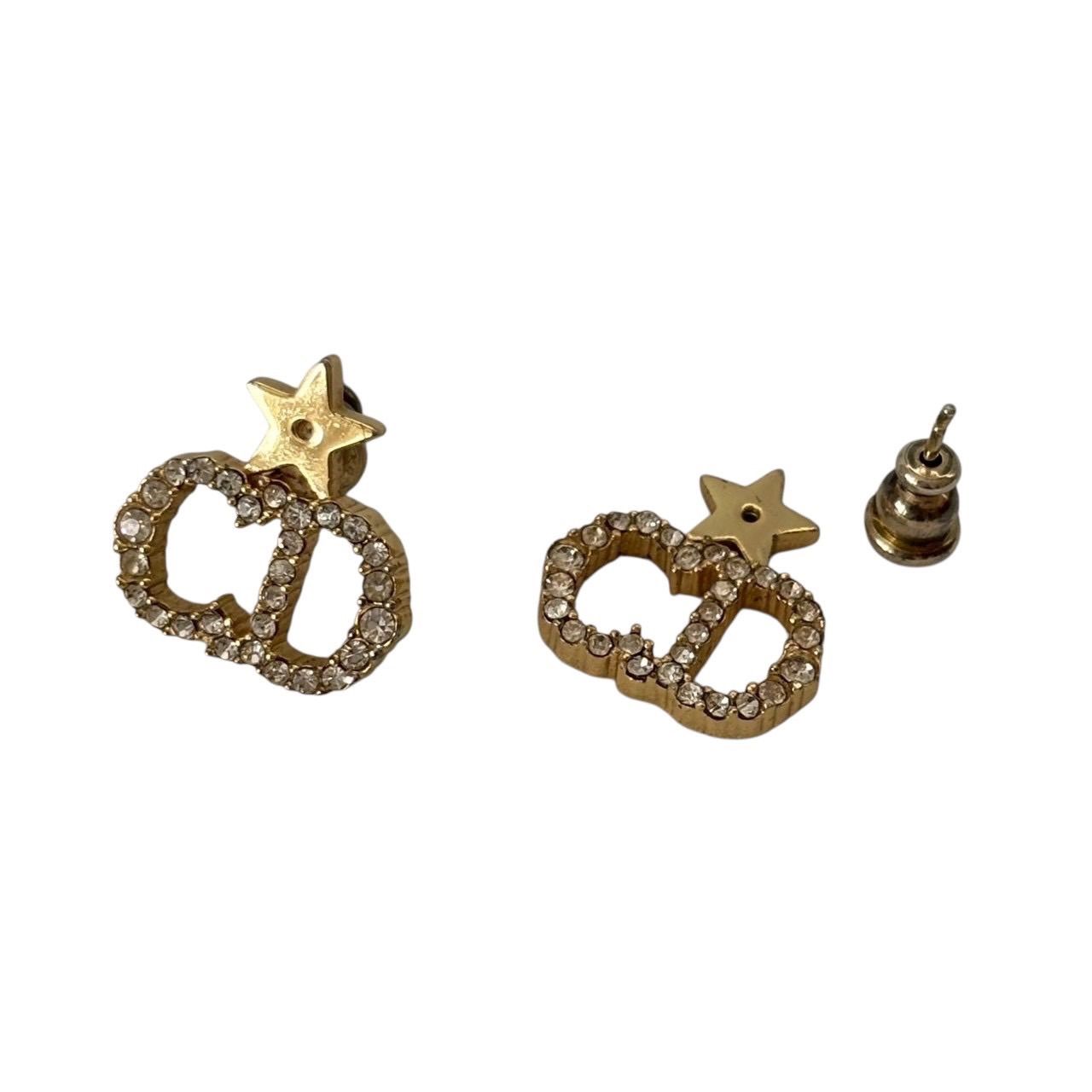 Christian Dior ディオール ピアス ジュエリー 小物 CDロゴ スター 星 モチーフ GP ラインストーン ゴールド