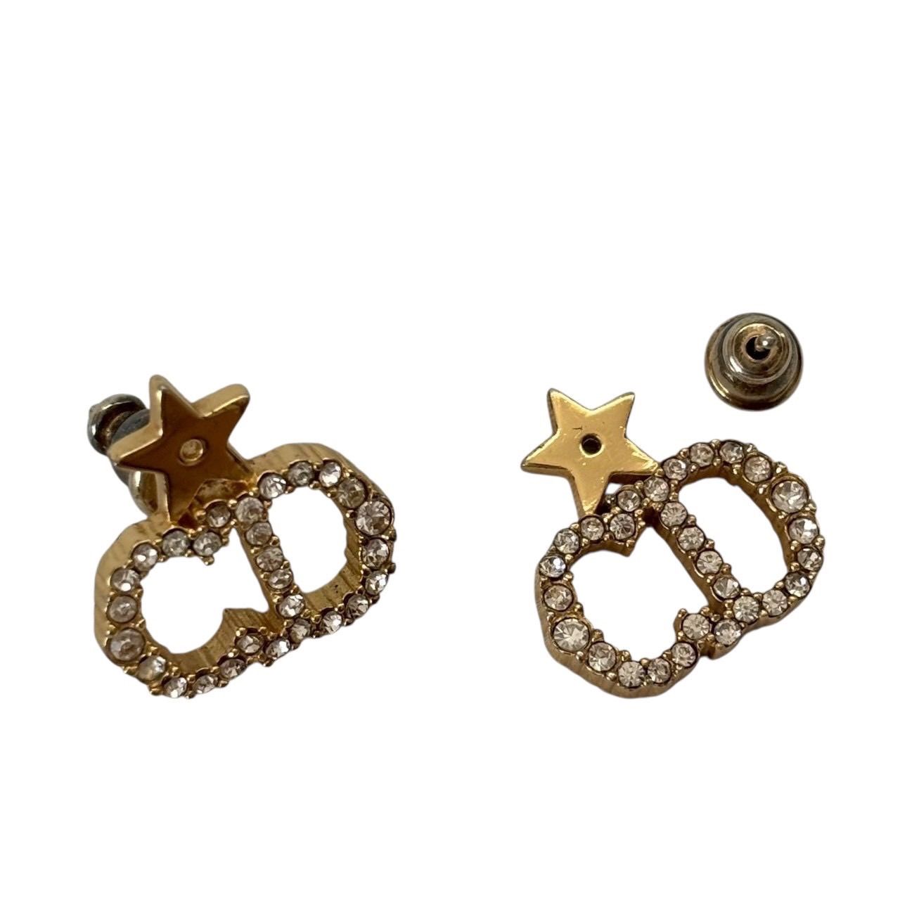 Christian Dior ディオール ピアス ジュエリー 小物 CDロゴ スター 星 モチーフ GP ラインストーン ゴールド