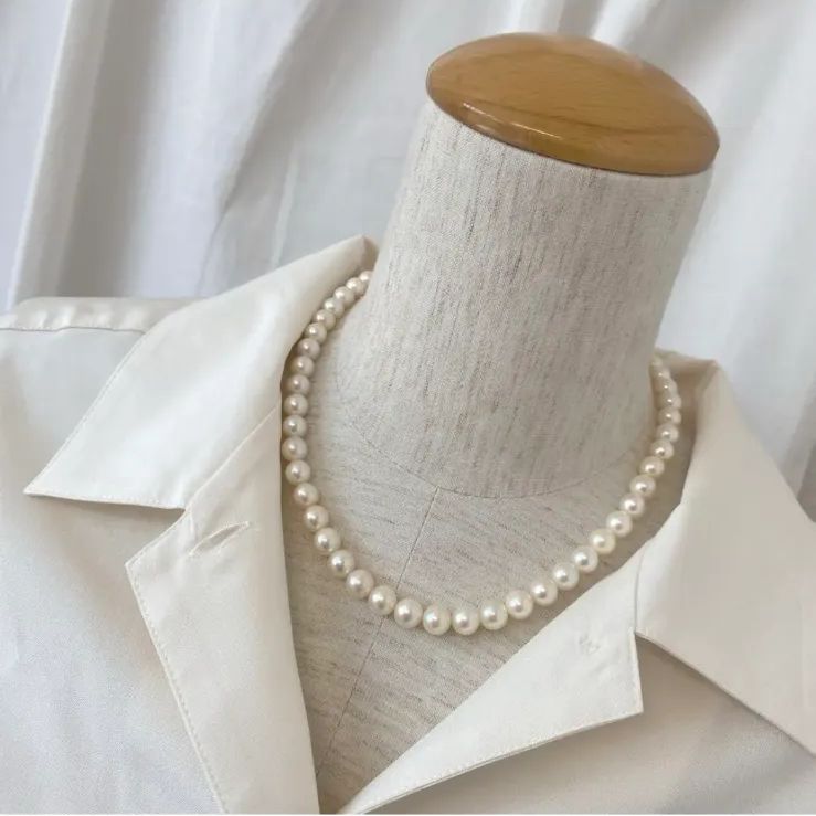 あこや 本真珠 お買い得品 7.5-7.9㎜ パール ネックレス SVクラスプ ③