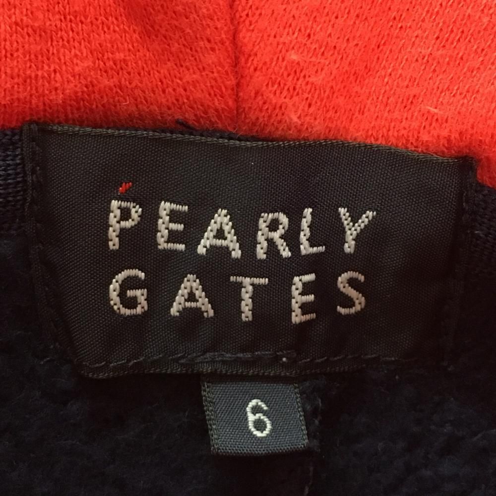 パーリーゲイツ ジップパーカー ネイビー×レッド 身頃星柄 裏起毛