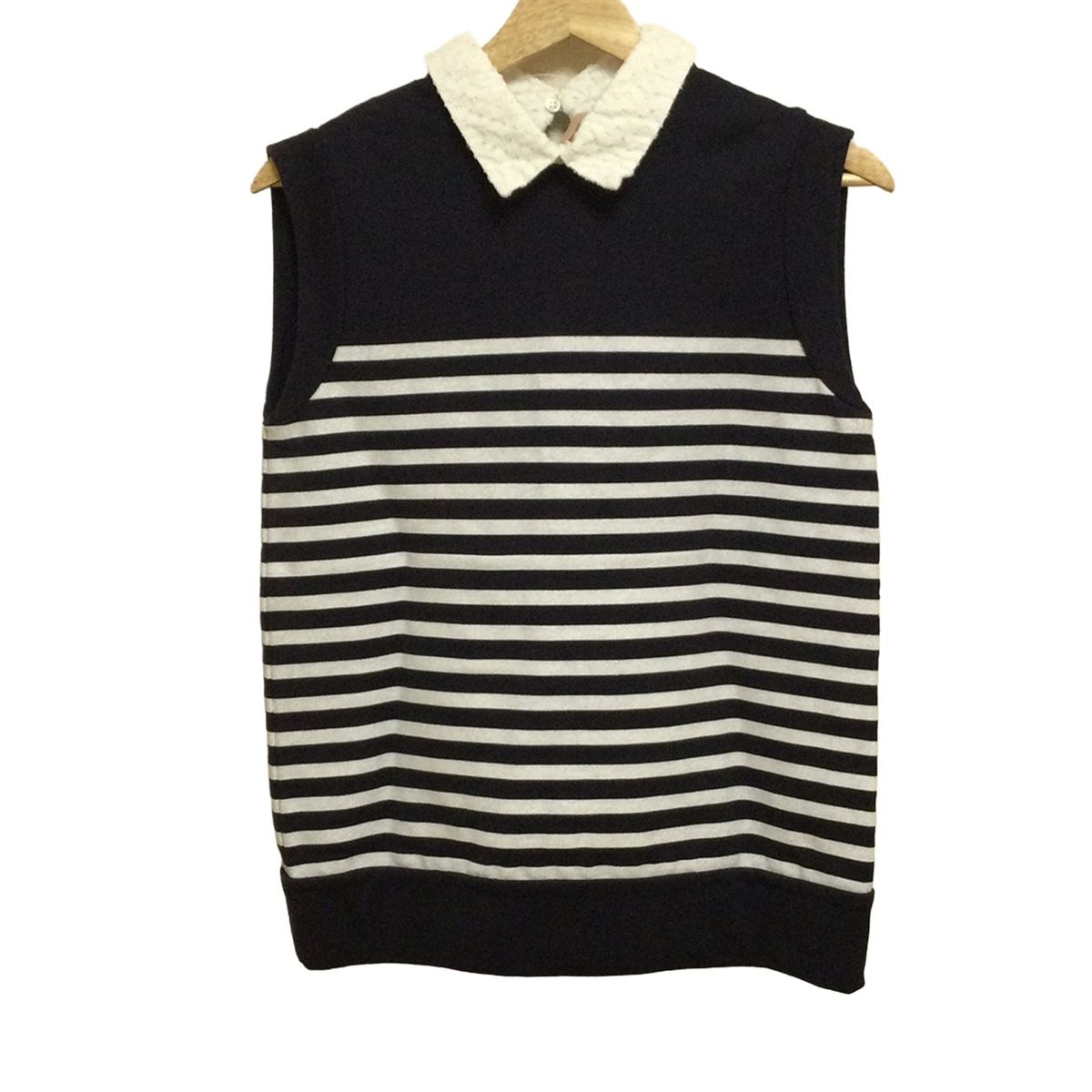 N゜21 ヌメロ ヴェントゥーノ ノースリーブカットソー サイズ38 M レディース - ネイビー×白 ボーダー