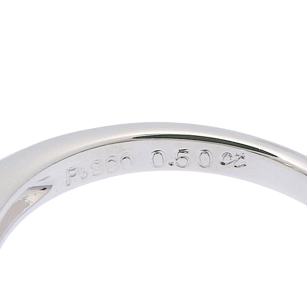 鑑付 天然クリソベリルリング 指輪 5.0 g プラチナ Pt 900 キャッツアイ 0.50 ct ダイヤ 0.04 9.5号 ノーブランド