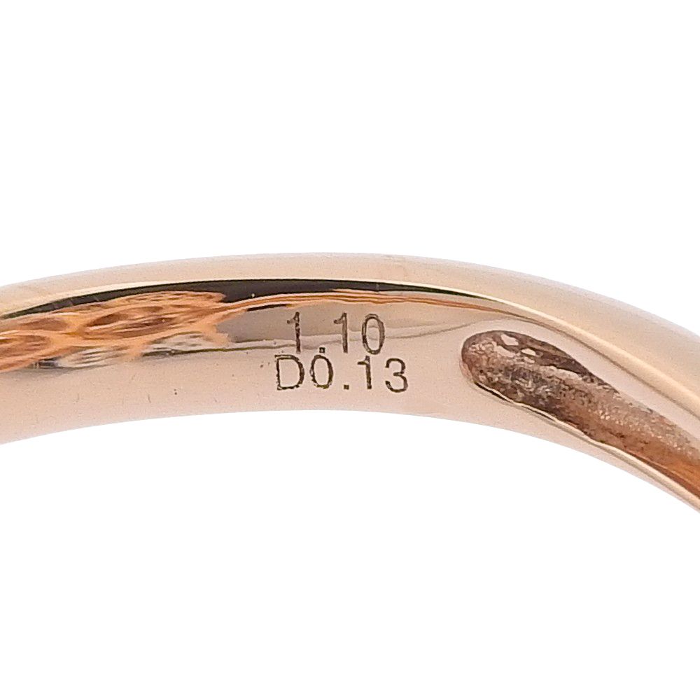 鑑付 天然コランダムリング 指輪 7.4 g K 18 PG メレピンクサファイア 1.10 ct メレダイヤ 0.13 16号 花 ノーブランド