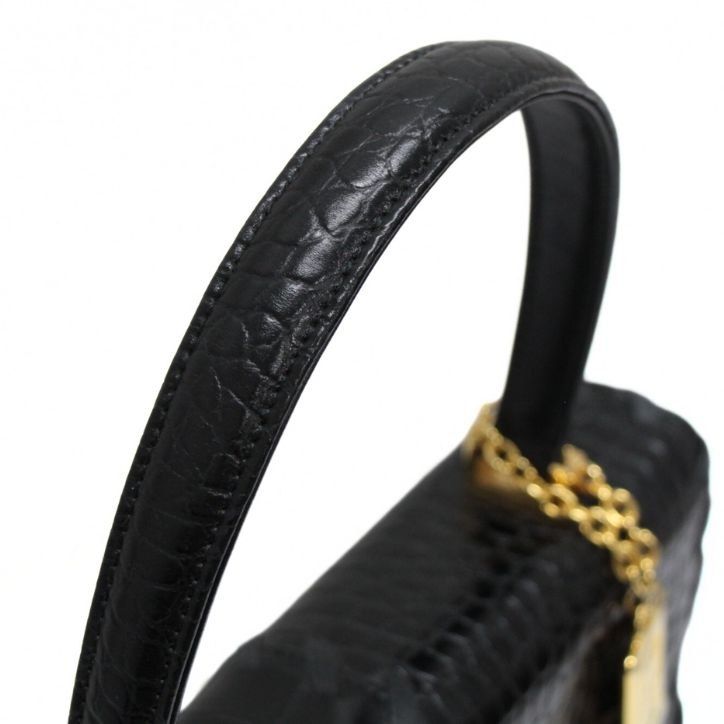 イヴサンローラン クロコ型押し ハンドバッグ YSL総柄 レザー Yves Saint Laurent イヴサンローラン ハンドバッグ クロコ型押し