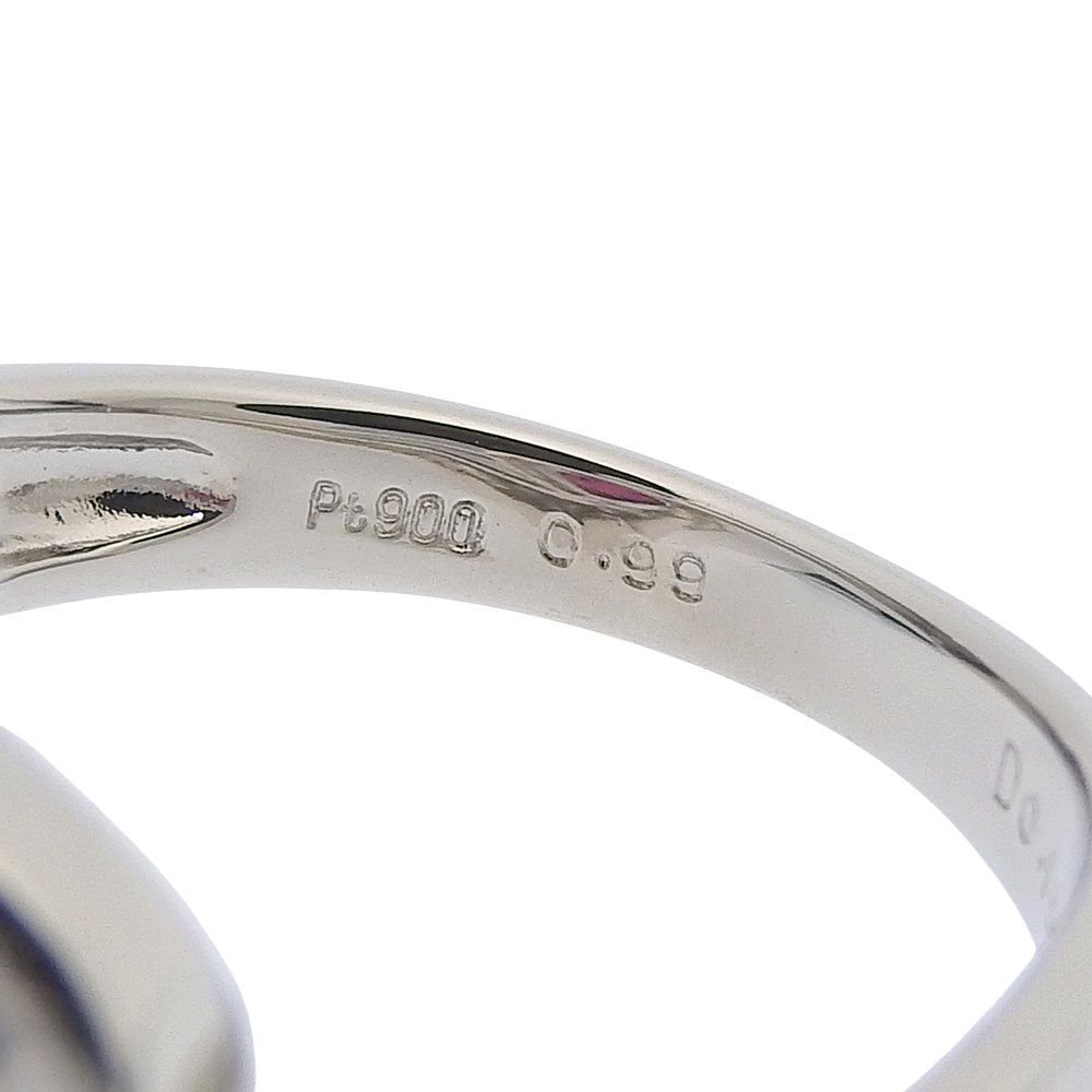 鑑付 天然コランダム リング 指輪 8.0 g プラチナ Pt 900 ルビー 0.99 ct ダイヤ 0.16 13号 オシャレ ノーブランド