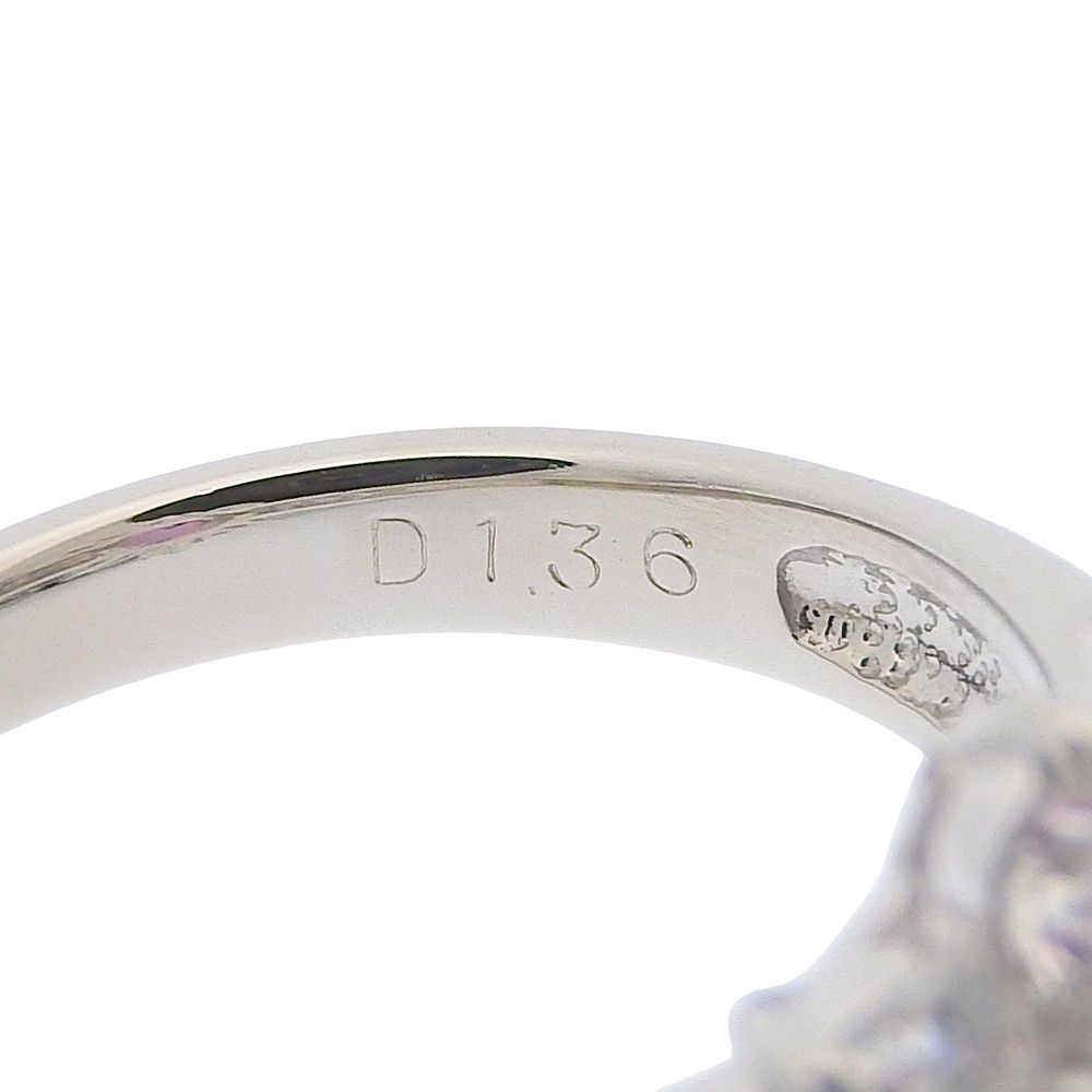  鑑付 天然コランダムリング 指輪 6.8 g プラチナ Pt 900 ピンクサファイア 1.88 ct ダイヤ 1.36 11号 ノーブランド リング 指輪 アクセサリー