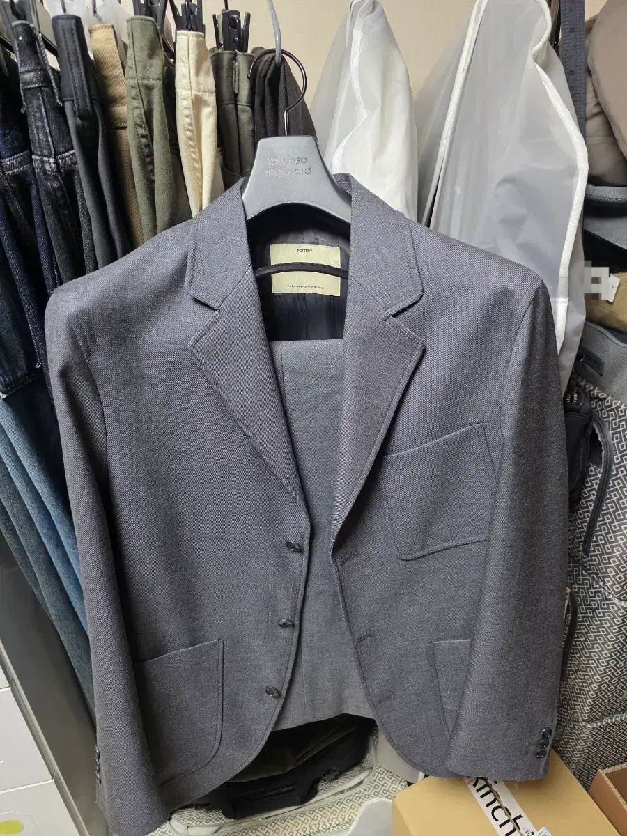 ポッタリー ウールスポーツ セットアップ ミッドグレー 1 スリムタイも