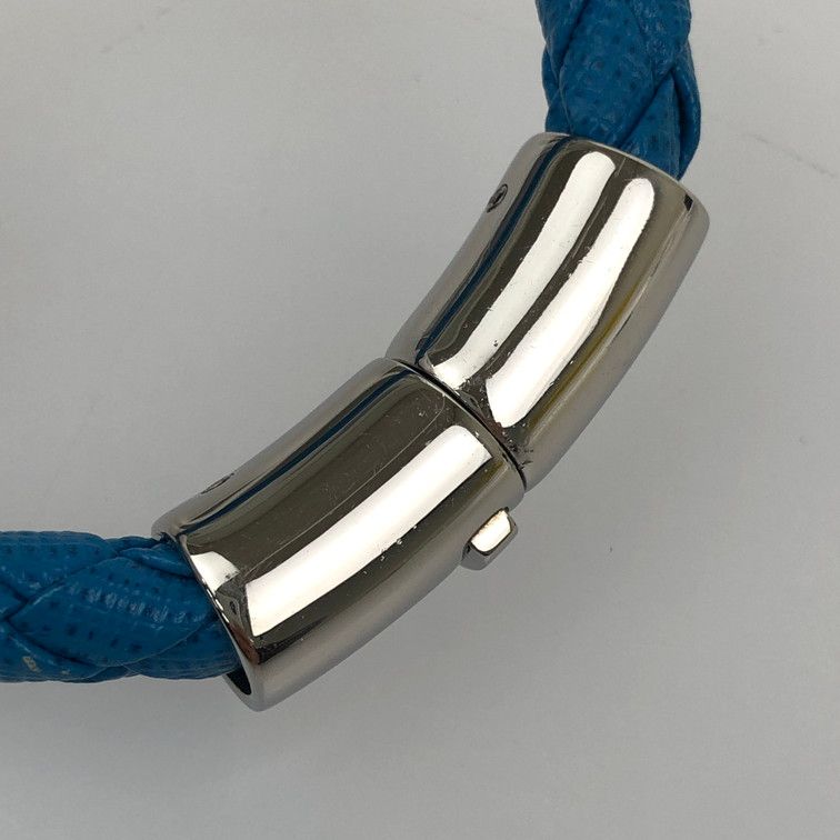 1円 □新品同様□ PRADA プラダ レザー 編み込み クラッチバッグ 