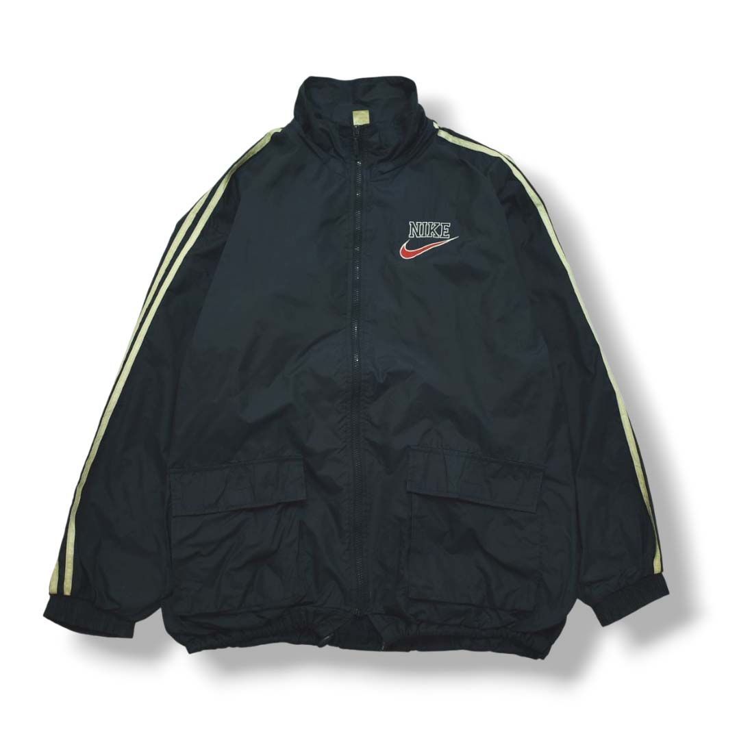 OLD NIKE　ナイロンジャケット　90s　裏地メッシュ　スウッシュロゴ　刺繍 90's NIKE ナイキ スウォッシュ 刺繍ワンポイント バックロゴ メッシュ
