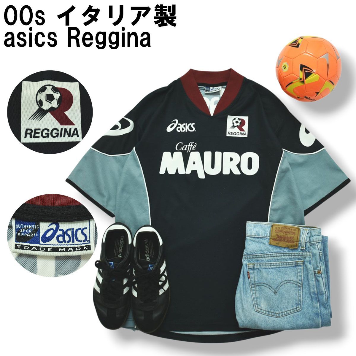 asics REGGINA サッカーシャツ 00s ヴィンテージ イタリア製 アシックス asics レッジーナ Reggina