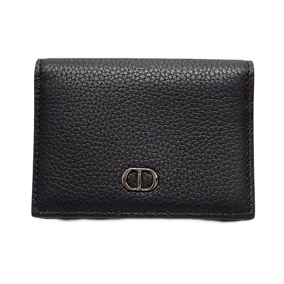 Dior 名刺入れ 黒 レザー 保存袋付き DIOR/ChristianDior(ディオール/クリスチャンディオール) 名刺入れ美品