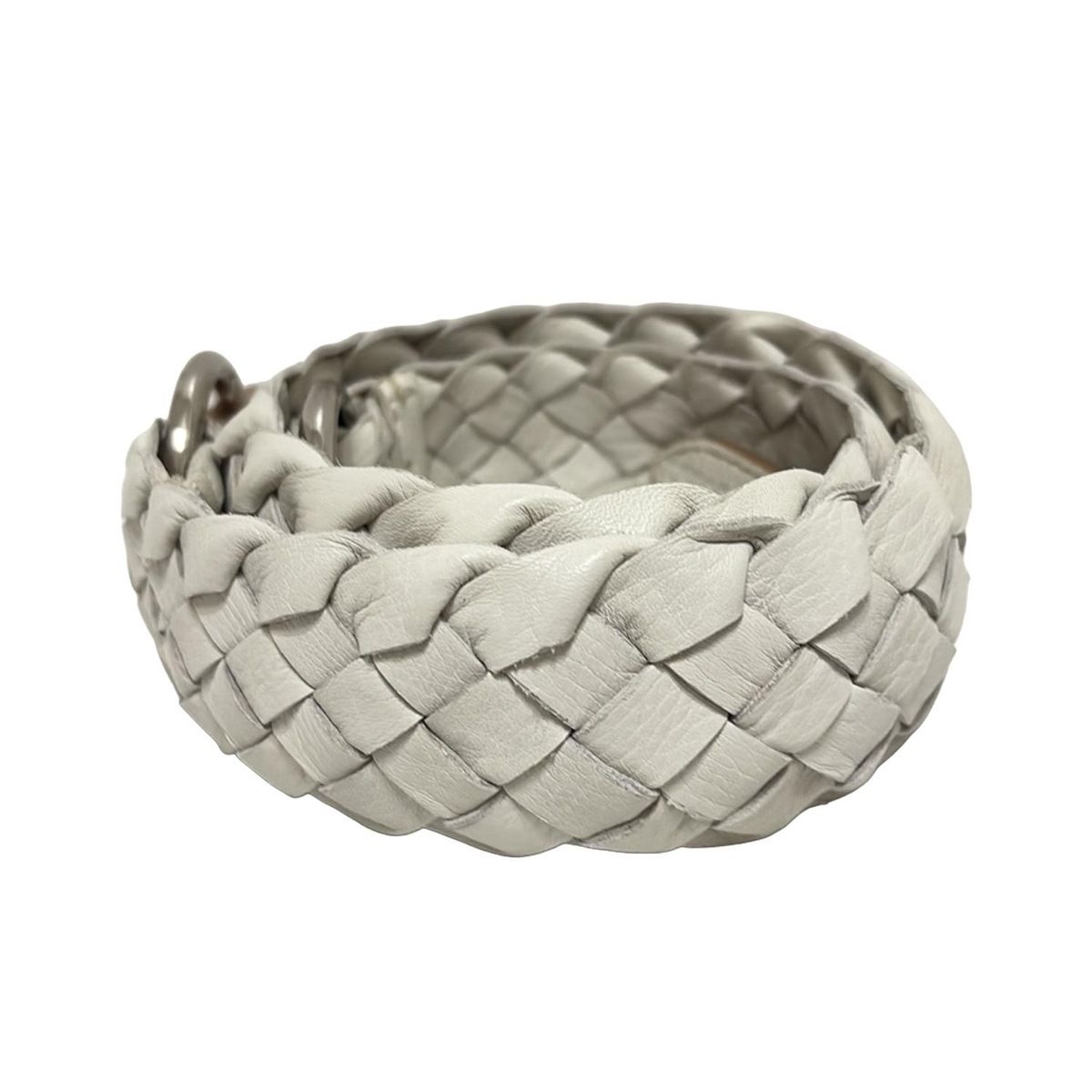 ジルサンダー ベルト 80 32 - 白 編み込み レザー