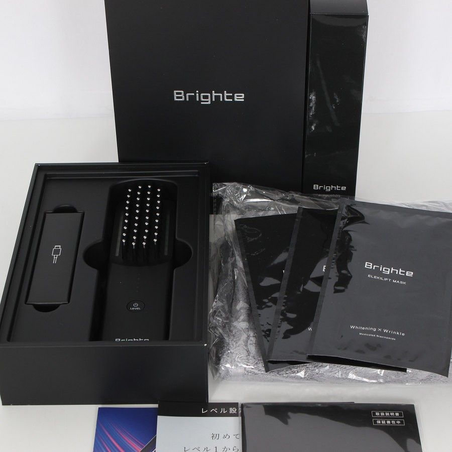 美品】Brighte ELEKI BRUSH BRT-FS145 ブラック 美顔器 EMS フェイス