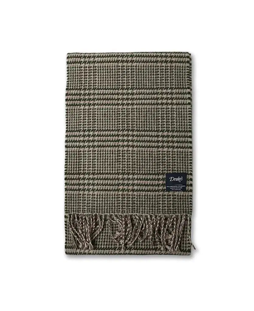 ドレイクス Drake’s ベージュ ブラウン グリーン ヴィンテージ Classic CHECK マフラー