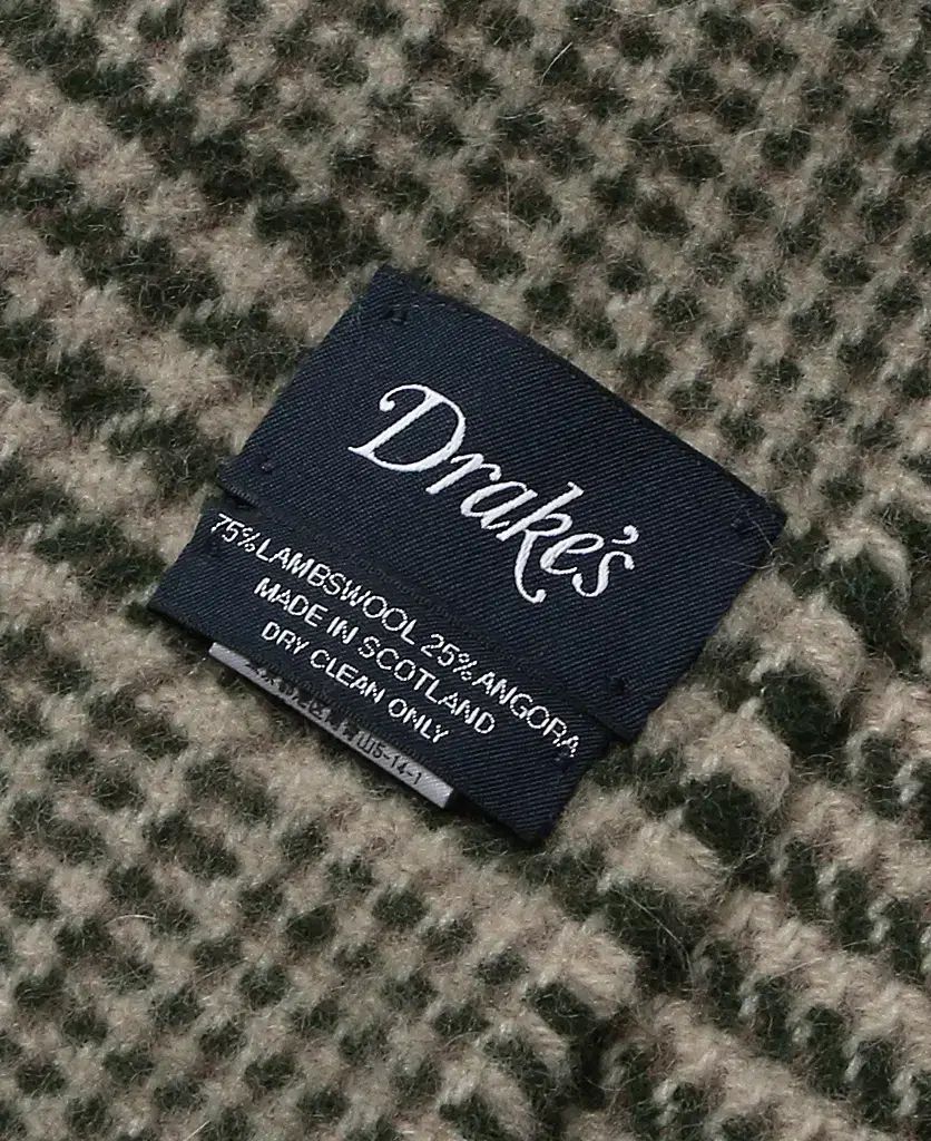  ドレイクス Drake’s ベージュ ブラウン グリーン ヴィンテージ Classic CHECK マフラー マフラー 小物