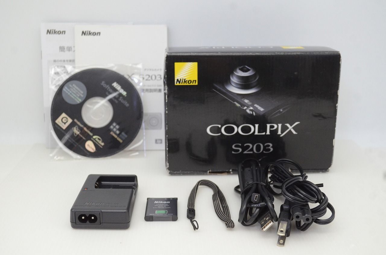 良品 Nikon ニコン COOLPIX S203 コンパクトデジタルカメラ ブラック