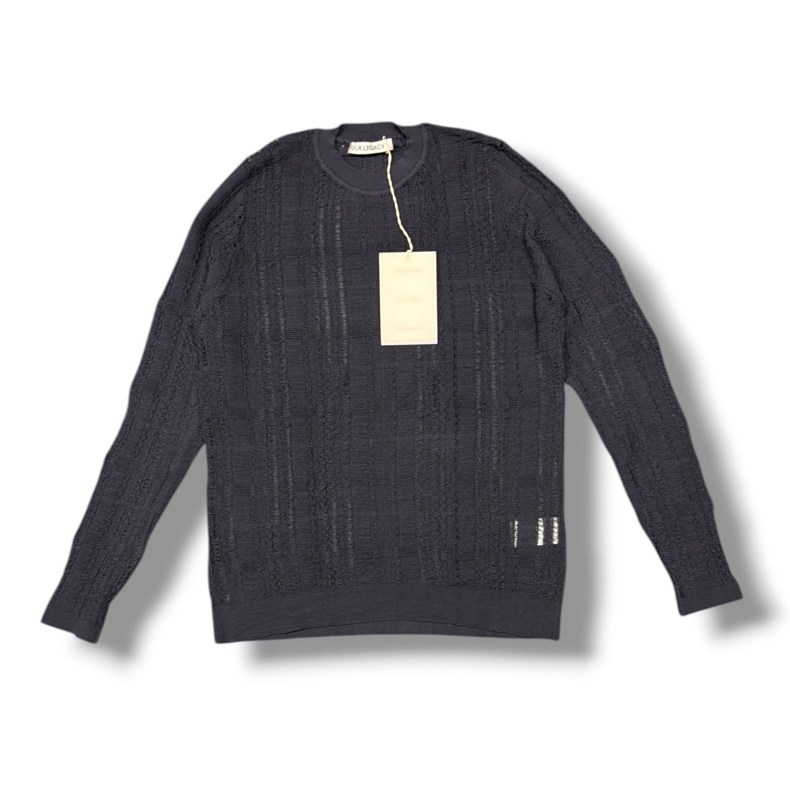 Our Legacy 25 SS FORMAL フォーマルラウンドネックニット セーター シースルー アワーレガシー M 2253 FW ネイビー 46 2267 5